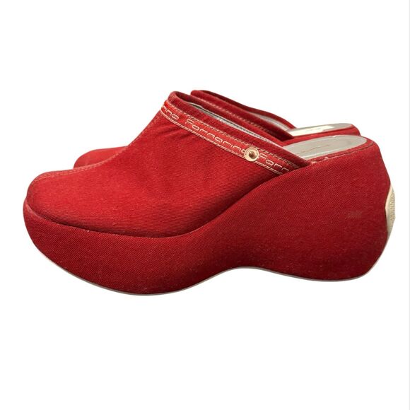 Fornarina Platform‎ Mules Rare Vintage Shoes Size 40 US 9.5 90s Bratz Cybergoth - Picture 1 of 7